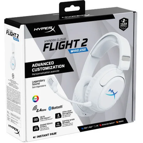 HyperX Cloud Flight 2 - Wireless Gaming Headset (White)