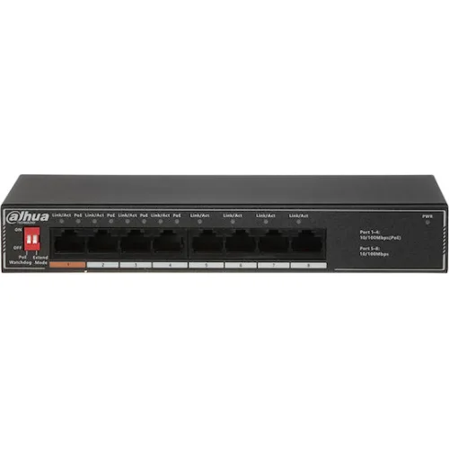 Dahua SF1008LP Unmanaged L2 PoE+ Switch με 8 Θύρες Ethernet