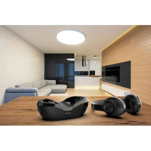 Ασύρματα ακουστικά τηλεόρασης με Bluetooth και βάση φόρτισης.