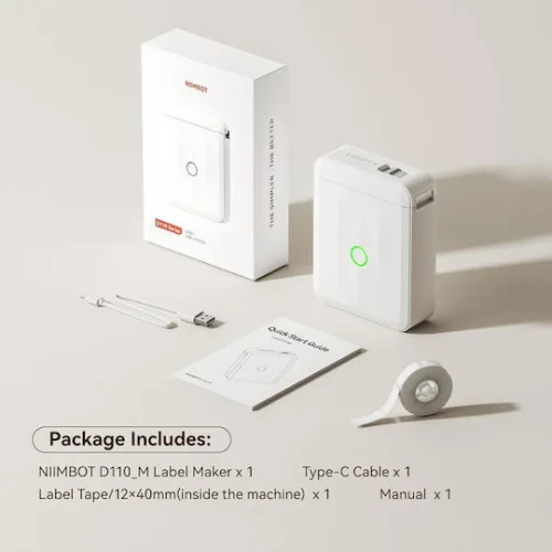 NIIMBOT smart θερμικός εκτυπωτής ετικετών D110-M, 203dpi, Bluetooth, λευκός