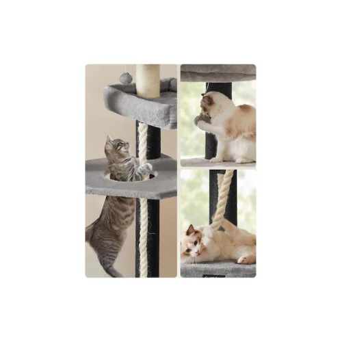 Feandrea Cat Tower XXl, Height 186.7 cm, up to 4 Cats, Σκούρο Γκρι & Μαύρο (PCT008G02) (FEAPCT008G02)