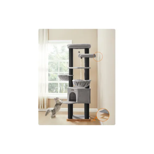 Feandrea Cat Tower XXl, Height 186.7 cm, up to 4 Cats, Σκούρο Γκρι & Μαύρο (PCT008G02) (FEAPCT008G02)