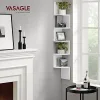 Vasagle Γωνιακή Ξύλινη Ραφιέρα με 5 Ράφια 20 x 20 x 127.5 cm Χρώματος Λευκό  (LBC20WT) (VASLBC20WT)