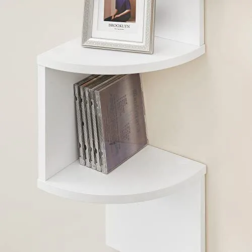 Vasagle Γωνιακή Ξύλινη Ραφιέρα με 5 Ράφια 20 x 20 x 127.5 cm Χρώματος Λευκό  (LBC20WT) (VASLBC20WT)