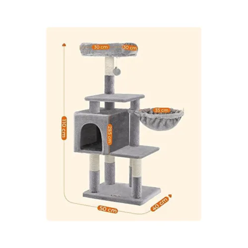 Feandrea Cat Tower, Height 110 cm, up to 3 cats (PCT52W) (FEAPCT52W)