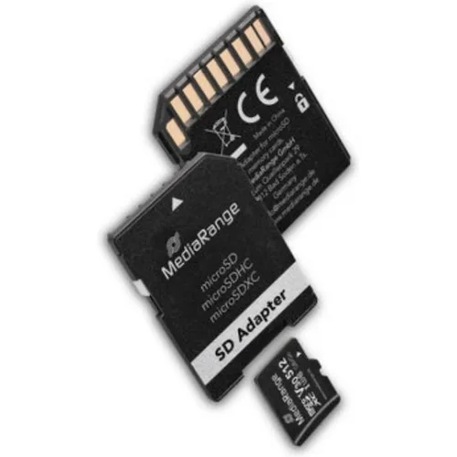 MediaRange microSDXC memory card, UHS-1 | Class 10, with SD adapter, 512GB (MR947)