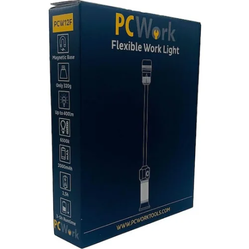 Pcwork Μπαλαντέζα Φωτισμού Συνεργείου Επαναφορτιζόμενος LED IPX4 με Φωτεινότητα έως 400lmΚωδικός: PCW12F