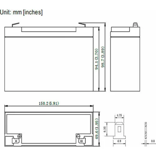 NOD LAB 6V12AH Μπαταρία UPS