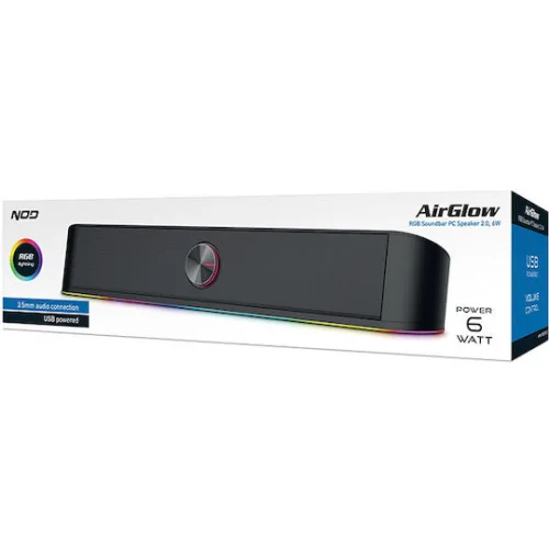 RGB Soundbar PC Speaker 2.0, 6W.
