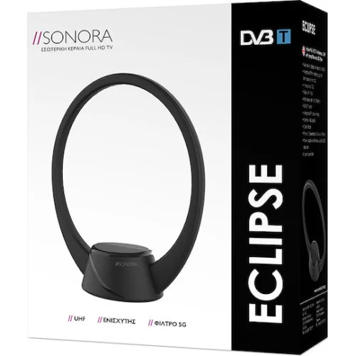 Sonora Eclipse 230-0079 Εσωτερική Κεραία Τηλεόρασης (Απαιτεί Τροφοδοσία) Μαύρη