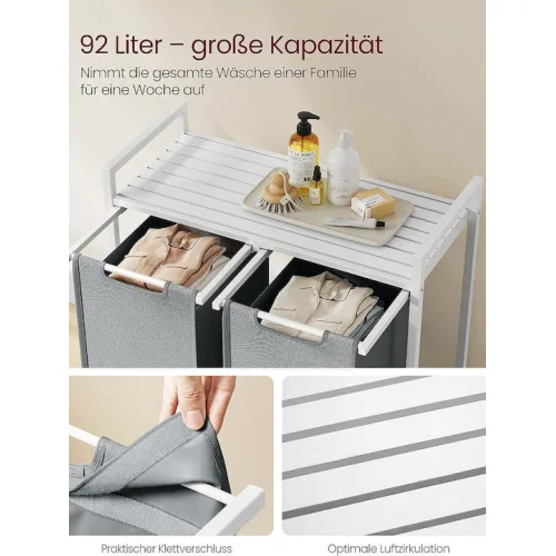 Vasagle Καλάθι Απλύτων Υφασμάτινο Λευκό (BLH201W11) (VASBLH201W11)