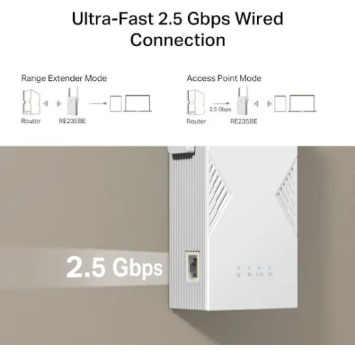 TP-Link BE3600 Dual-Band Wi-Fi 7 Range Extender (RE235BE (TPRE235BE)