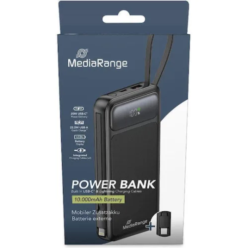 MediaRange Mobile Power Bank 10.000mAh with USB-C Power Delivery fast charge technology (MRMA753)