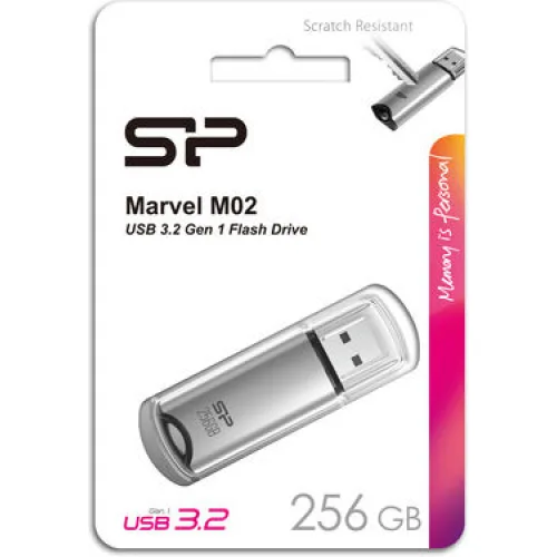 SILICON POWER USB Flash Drive Marvel M02, 256GB, USB 3.2, γκρι