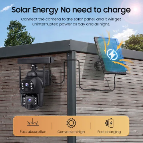 SECTEC smart ηλιακή κάμερα ST-536-6MAOV-4G-EU, dual lens, 3MP, 4G, SD, PTZ, IP66