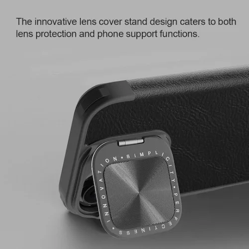 NILLKIN θήκη Qin Prop Leather για iPhone 16 Pro, δερμάτινη, μαύρη