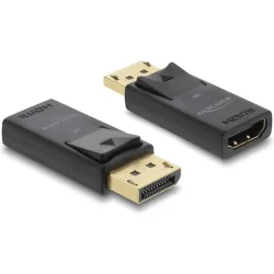 DELOCK αντάπτορας DisplayPort σε HDMI 61086, 4K/60Hz, active, μαύρος