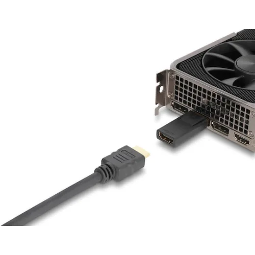 DELOCK αντάπτορας DisplayPort σε HDMI 61086, 4K/60Hz, active, μαύρος