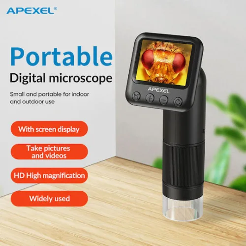 APEXEL ψηφιακό μικροσκόπιο APL-MS008, 400x-800x, LED, 720p/2MP