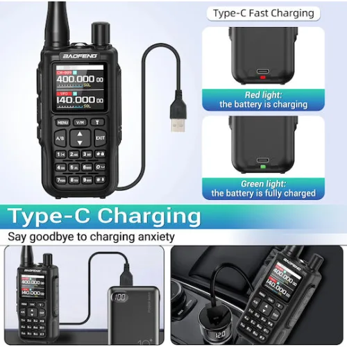 BAOFENG ασύρματος πομποδέκτης MINI-5, UHF/VHF, 5W/2W, μαύρος