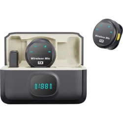 UPTECH ασύρματα μικρόφωνα UPWS-08 με θήκη φόρτισης, USB-C, 2.4GHz, μαύρο