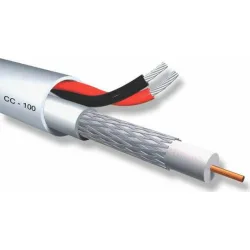 ACCORDIA καλώδιο CCTV CC-100, Mini RG 59/2x 0.50mm2, 75 ohm, White, 100m