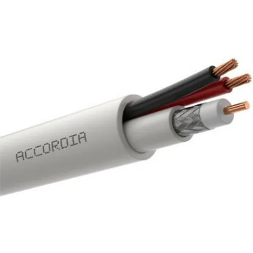 ACCORDIA καλώδιο CCTV CC-100, Mini RG 59/2x 0.50mm2, 75 ohm, White, 100m