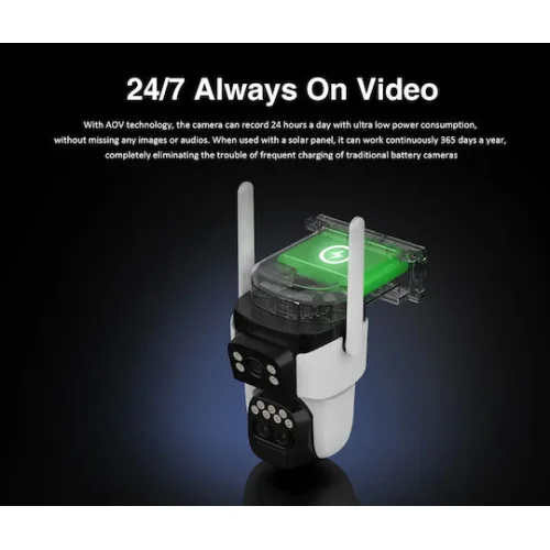 VSTARCAM smart ηλιακή κάμερα BG621TR, triple lens, 3MP, 4G, SD, PTZ, IP66