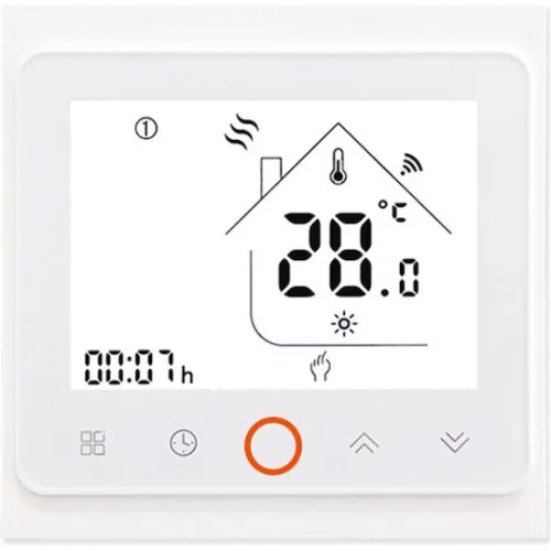 Smart θερμοστάτης πετρελαίου BHT-002-GBLW, WiFi, χωνευτός, λευκός