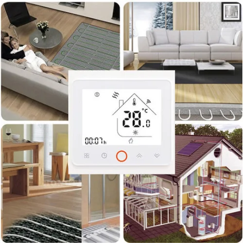Smart θερμοστάτης πετρελαίου BHT-002-GBLW, WiFi, χωνευτός, λευκός