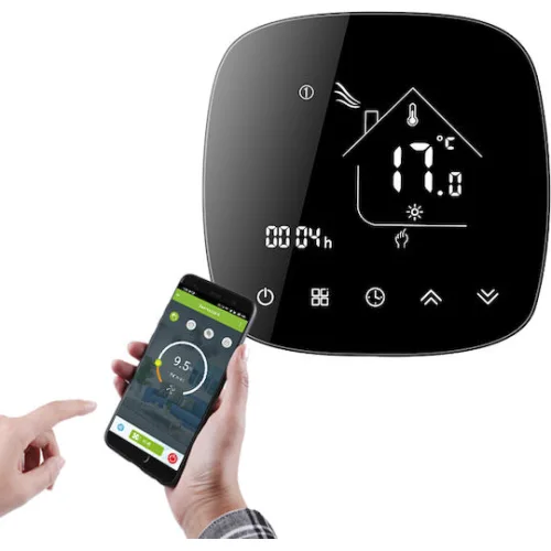 Smart θερμοστάτης πετρελαίου BHT-001-GBLW, WiFi, χωνευτός, μαύρος