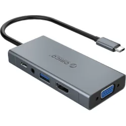 ORICO docking station MC-U501P, 5 θυρών, USB-C σύνδεση, 60W PD, 4K, γκρι