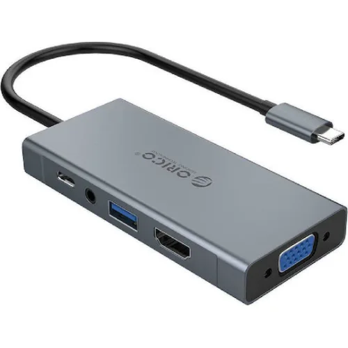 ORICO docking station MC-U501P, 5 θυρών, USB-C σύνδεση, 60W PD, 4K, γκρι
