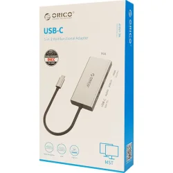 ORICO docking station MC-U501P, 5 θυρών, USB-C σύνδεση, 60W PD, 4K, γκρι