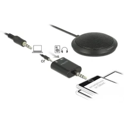 DELOCK μικρόφωνο με αντάπτορα Υ 65873, πυκνωτικό, omnidirectional, μαύρο
