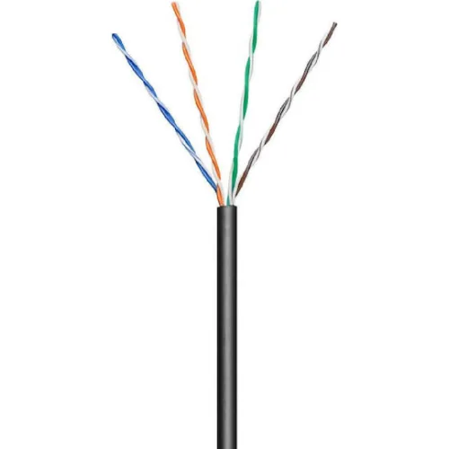 GOOBAY καλώδιο δικτύου 57198, CAT 5e U/UTP, CCA, έως 40m, 100m, μαύρο