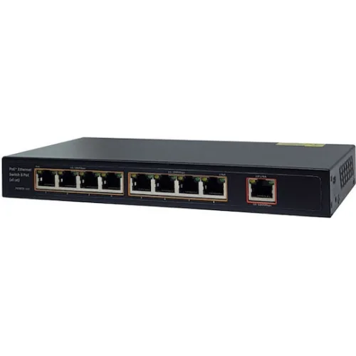 FOLKSAFE PoE Ethernet Switch FS-S1008EP-E, 8 Ports 10/100Mbps