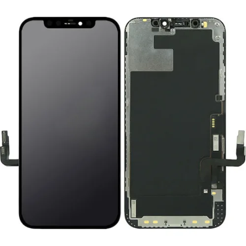 TW INCELL LCD για iPhone 12/12 Pro, camera-sensor ring, earmesh, μαύρη