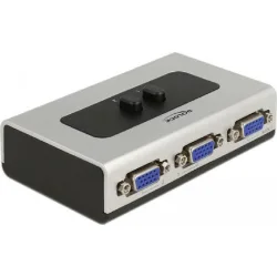 DELOCK VGA switch 87758, 2 σε 1, bidirectional, 1080p/60Hz, ασημί