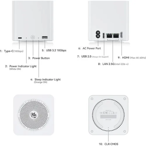 BEELINK mini PC/NAS ME Mini με 6x θέσεις M.2, Intel N95, 12GB, 1TB M.2, Windows 11 Home