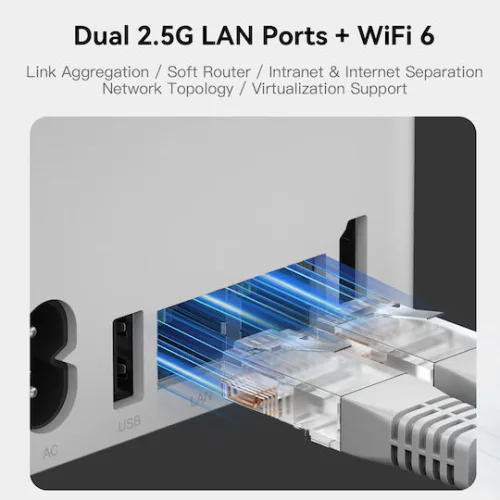 BEELINK mini PC/NAS ME Mini με 6x θέσεις M.2, Intel N95, 12GB, 1TB M.2, Windows 11 Home