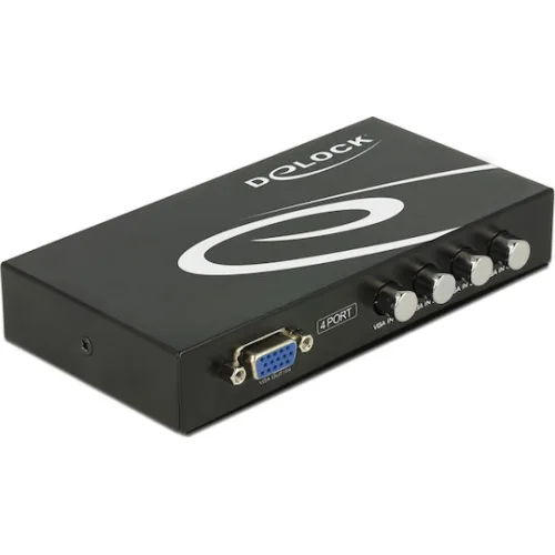 DELOCK VGA switch 87635, 4 σε 1, 1080p, bidirectional, μαύρο