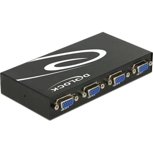 DELOCK VGA switch 87635, 4 σε 1, 1080p, bidirectional, μαύρο