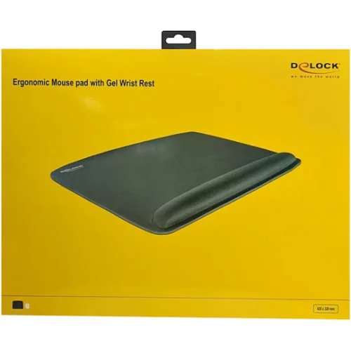DELOCK mousepad για laptop με στήριγμα καρπού 12601, 320x420mm, μαύρο
