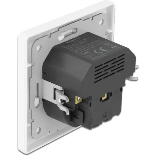 DELOCK πρίζα τοίχου 11489 με θύρες φόρτισης USB & USB Type-C 3.4A, λευκή