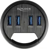 DELOCK USB hub 64153, 4x θυρών, 5Gbps, Φ60mm, USB σύνδεση, μαύρο