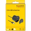 DELOCK USB hub 64153, 4x θυρών, 5Gbps, Φ60mm, USB σύνδεση, μαύρο