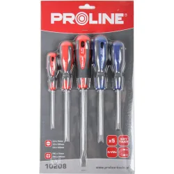 PROLINE σετ κατσαβίδια 10208, 3x ίσια & 2x σταυρωτά, μαγνητικά, 5τμχ