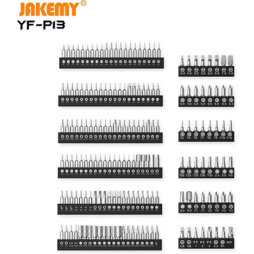 JAKEMY σετ εργαλείων YF-P13 επαγγελματικών προδιαγραφών, 201τμχ