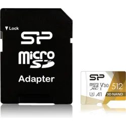 SILICON POWER κάρτα μνήμης microSDXC Superior Pro, 512GB, Class 10 UHS-I U3 A1 V30